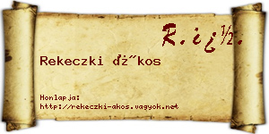 Rekeczki Ákos névjegykártya
