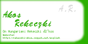 akos rekeczki business card